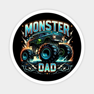 Monster Truck Dad Of The Birthday Boy Monster Truck Magnet